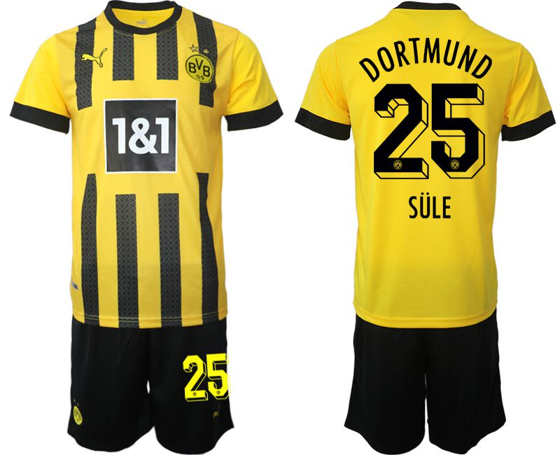 Men 2022-2023 Club Borussia Dortmund home yellow #25 Soccer Jersey